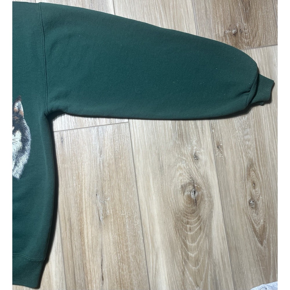 Wolfpack Double Side Green Sweatshirt Utah Ogden Valley - Vintage Size Large - Picture 8 of 13